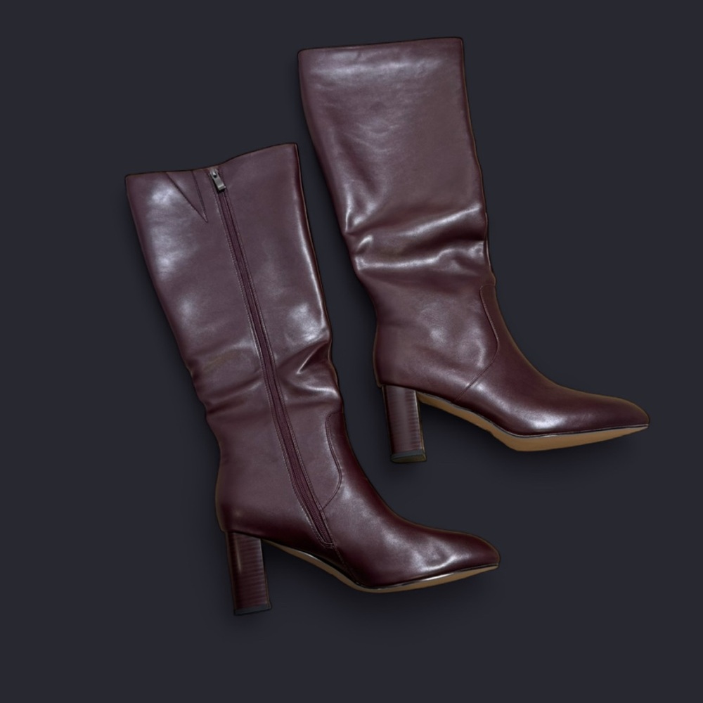 Chic Maroon Heeled Boots